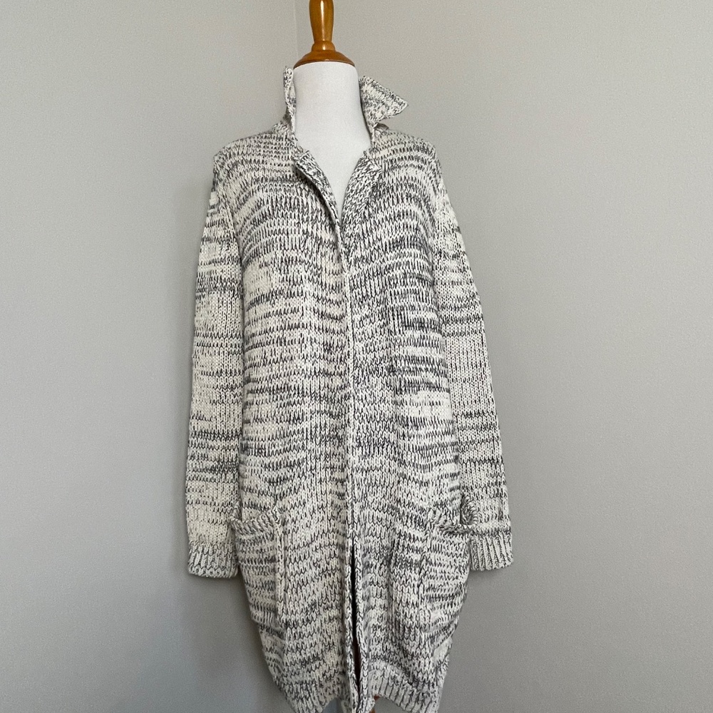GAP Long Cardigan - Navy Blue and White (Small)